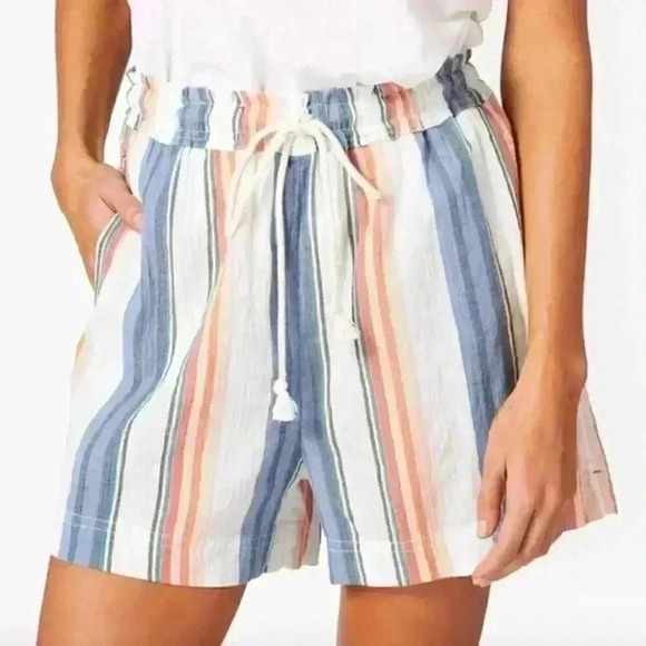 NWT XiRENA Cooper Shorts in Cove Elastic Drawstring Waist Cotton Stripes - Picture 1 of 6